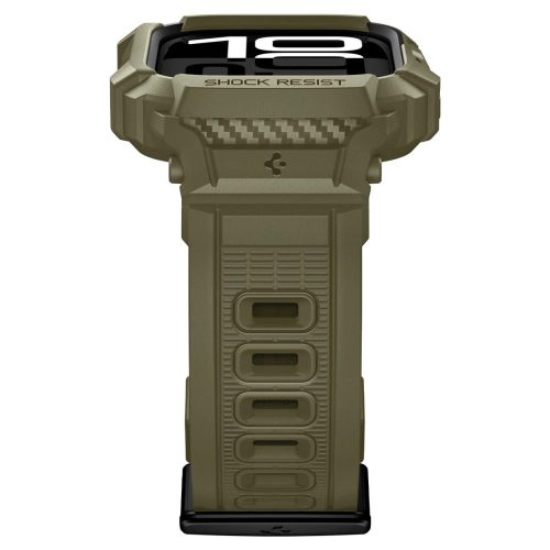 Spigen Rugged Armor Pro 2 Apple Watch 10-11 (46 mm) szíj / tok, Vintage Khaki, zöld