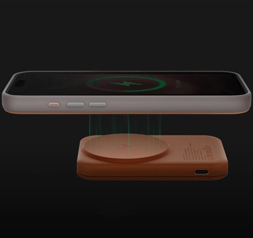 Uniq Lyden Lexa Fast Wireless USB-C PD Powerbank / külső akkumulátor, MagSafe, kompakt, 5000mAh, Dallas Black, fekete