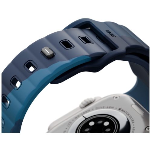 Uniq Stride De Rubber Apple Watch 44/45/46/49mm gumis szilikon szíj, kék