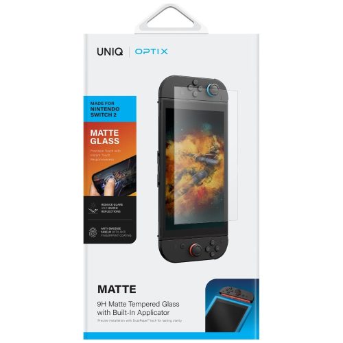 Uniq Optix Clear Nintendo Switch 2 Tempered Glass kijelzővédő fólia, matt
