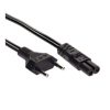 Akyga 230V villásdugó CEE 7/16 - C7 M/F tápkábel 1.5m fekete (AK-RD-01A)