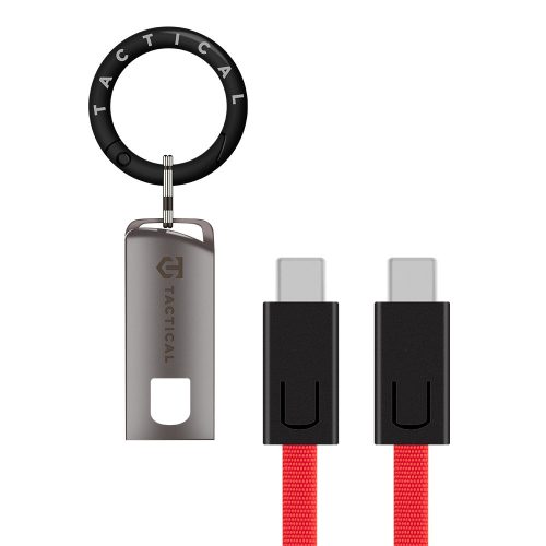 Tactical OODA Loop USB-C-USB-C töltő- és adatkábel, kulcstartó, piros