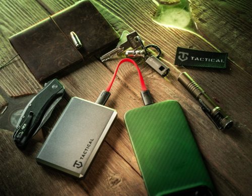Tactical OODA Loop USB-C-USB-C töltő- és adatkábel, kulcstartó, piros