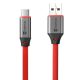 Tactical Fat Man 2.0 USB-A-USB-C töltő- és adatkábel, szilikon, 1m, piros