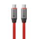 Tactical Fat Man 2.0 USB-C-USB-C töltő- és adatkábel, szilikon, 1m, piros