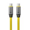 Tactical Fat Man 2.0 USB-C-USB-C töltő- és adatkábel, szilikon, 1m, sárga