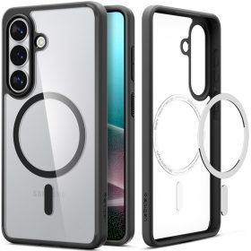   Spigen Ultra Hybrid MagFit Samsung Galaxy S26 tok, Matte Black, átlátszó-fekete