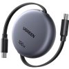 Ugreen USB-C-USB-C behúzható, állítható töltő-és adatkábel automatikus visszatekeréssel, 100W, 1m, fekete