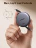 Ugreen USB-C-USB-C behúzható, állítható töltő-és adatkábel automatikus visszatekeréssel, 100W, 1m, fekete