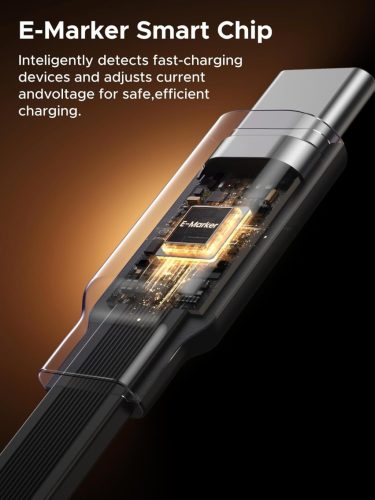 Ugreen USB-C-USB-C behúzható, állítható töltő-és adatkábel automatikus visszatekeréssel, 100W, 1m, fekete