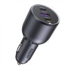 Ugreen CD130 2x USB-C + USB-A autós töltő, 130W, PD, fekete