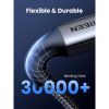 Ugreen US567 USB-C-USB-C töltő-és adatkábel, Nylon, 60W, 3A, 1m, fekete