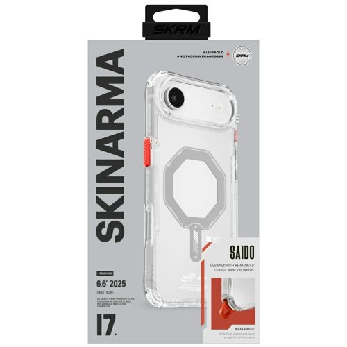 Skinarma Saido Apple iPhone 17 Air (2025) mágneses tok, Magsafe kompatibilis, átlátszó