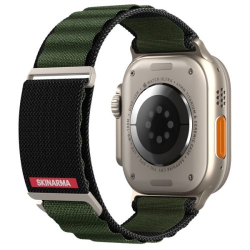 Skinarma Kobu Apple Watch állítható szíj, 49/45/44/42MM, olive (zöld)