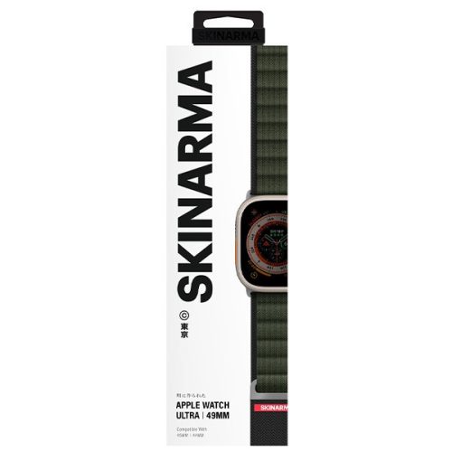Skinarma Kobu Apple Watch állítható szíj, 49/45/44/42MM, olive (zöld)