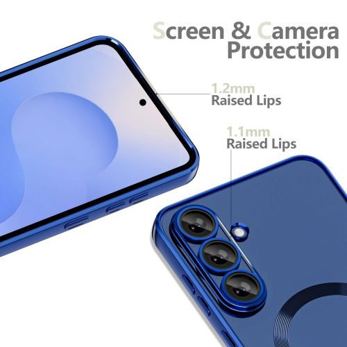 Tech-Protect Magflex Samsung Galaxy S25 FE hátlap tok, MagSafe, kék-átlátszó