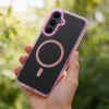 Frame Clear Hybrid Mag Samsung Galaxy A57 hátlap tok, MagSafe, átlátszó-rózsaszín