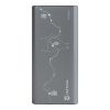 Tactical Squad Company USB-C Power bank / külső akkumulátor kijelzővel, 10000mAh, 30W, térkép minta, ezüst