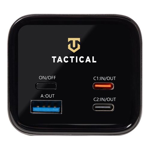 Tactical Squad Battalion USB-C-USB-A Power bank / külső akkumulátor kijelzővel, 27000mAh, 65W, térkép minta, ezüst