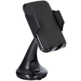   Autós tartó, univerzális, szélvédőre vagy műszerfalra rögzíthető, 60 - 92 mm, tapadókorongos, 360°-ban forgatható, JM-MH01, fekete