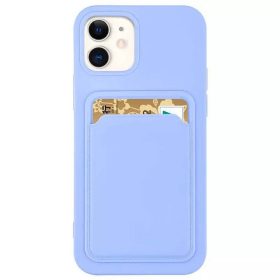   Apple iPhone 11 Pro Max, Szilikon tok, kártyatartóval, Wooze Card Slot, világoskék