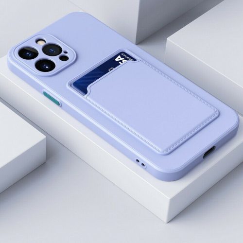 Xiaomi Redmi Note 14 Pro 5G (Global) / Poco X7, Szilikon tok, kártyatartóval, Wooze Card Slot, lila