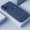 Xiaomi Redmi Note 14 Pro 5G (Global) / Poco X7, Szilikon tok, kártyatartóval, Wooze Card Slot, sötétkék