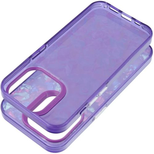 Apple iPhone 12 / 12 Pro, Műanyag hátlap védőtok + szilikon keret, kristály minta, Tutti-Frutti Case, lila