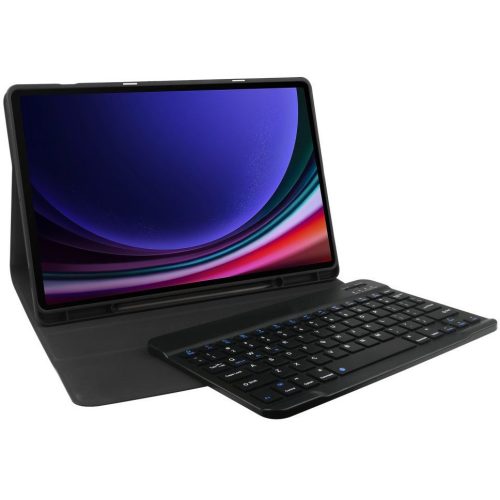 Samsung Galaxy Tab A7 Lite 8.7 SM-T220 / T225, Bluetooth billentyűzetes mappa tok, érintőceruza tartó, érintőceruza nélkül, TP SC Pen Holder + Keyboard, fekete