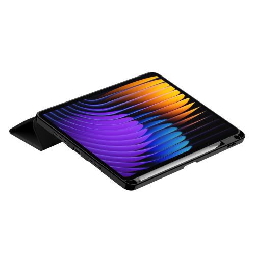 Xiaomi Pad 7 (11.2) / Pad 7 Pro (11.2), mappa tok, közepesen ütésálló, érintőceruza tartó, érintőceruza nélkül, Trifold, TP SC Pen Holder, fekete