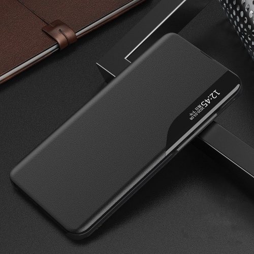 Xiaomi Redmi Turbo 3 / Poco F6, Oldalra nyíló tok, stand, hívás mutatóval, Wooze FashionBook, fekete