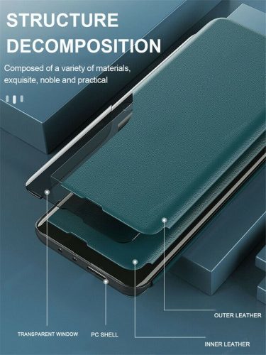 Xiaomi Redmi Turbo 3 / Poco F6, Oldalra nyíló tok, stand, hívás mutatóval, Wooze FashionBook, kék