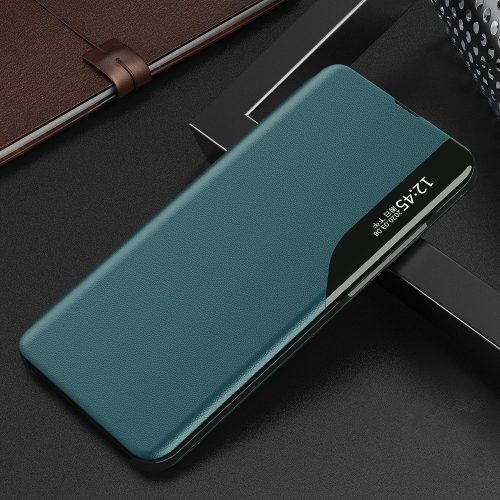 Xiaomi Redmi Turbo 3 / Poco F6, Oldalra nyíló tok, stand, hívás mutatóval, Wooze FashionBook, zöld