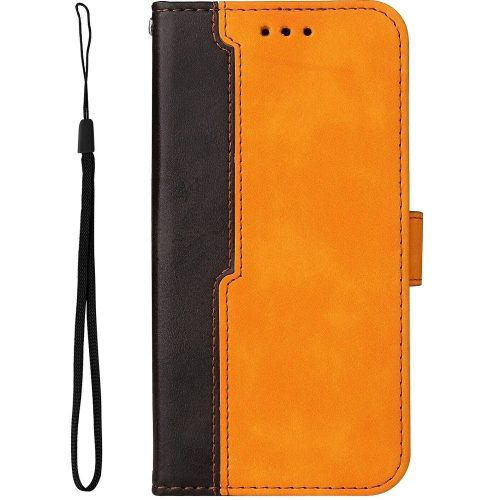 Xiaomi Redmi Turbo 3 / Poco F6, Oldalra nyíló tok, stand, kártyatartóval, kézpánttal, Wooze Colour Wallet, narancssárga