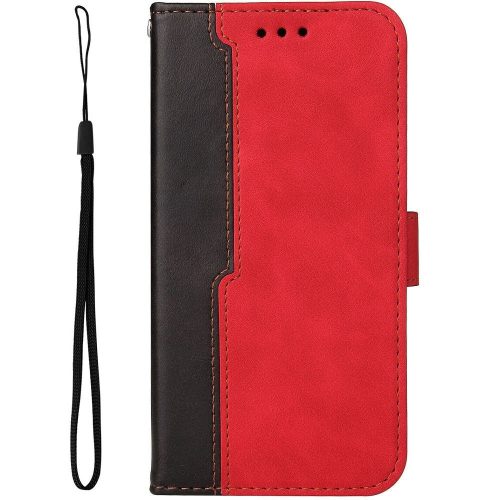 Xiaomi Redmi Turbo 3 / Poco F6, Oldalra nyíló tok, stand, kártyatartóval, kézpánttal, Wooze Colour Wallet, piros