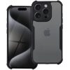 Apple iPhone Air (2025), Szilikon tok, közepesen ütésálló, légpárnás sarok, akril hátlap, Anti-Drop Case, átlátszó/fekete