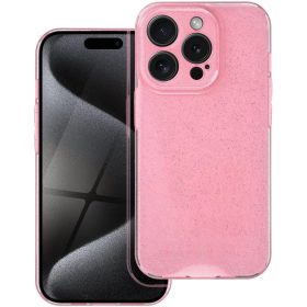   Apple iPhone Air (2025), Szilikon tok, 2 mm vastag, csillogó hátlap, rózsaszín