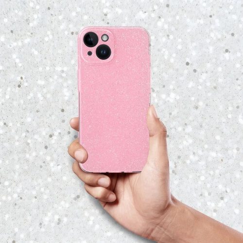 Apple iPhone Air (2025), Szilikon tok, 2 mm vastag, csillogó hátlap, rózsaszín