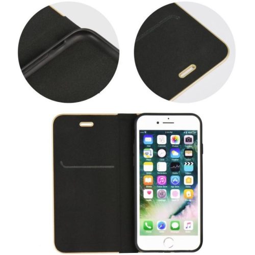 Apple iPhone Air (2025), Oldalra nyíló tok, stand, Luna Book, fekete