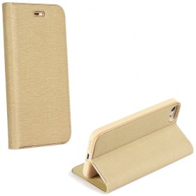   Apple iPhone Air (2025), Oldalra nyíló tok, stand, Luna Book, arany