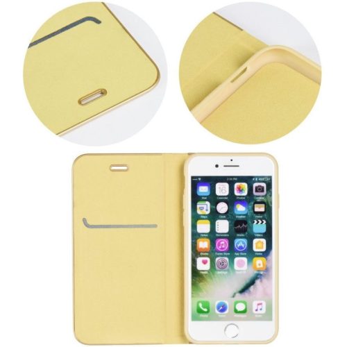 Apple iPhone Air (2025), Oldalra nyíló tok, stand, Luna Book, arany