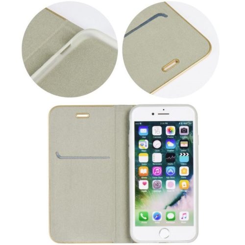 Apple iPhone Air (2025), Oldalra nyíló tok, stand, Luna Book, ezüst