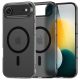 Apple iPhone Air (2025), Műanyag hátlap védőtok + szilikon keret, közepesen ütésálló, Magsafe töltővel kompatibilis, Magslim Magsafe, áttetsző/fekete