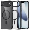 Apple iPhone Air (2025), Műanyag hátlap védőtok + szilikon keret, Magsafe töltővel kompatibilis, Magmat Magsafe, átlátszó/fekete