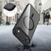 Apple iPhone Air (2025), Műanyag hátlap védőtok + szilikon keret, Magsafe töltővel kompatibilis, Magmat Magsafe, átlátszó/fekete