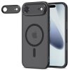 Apple iPhone Air (2025), Műanyag hátlap védőtok + szilikon keret, Magsafe töltővel kompatibilis, kameravédő kerettel, Magcam Magsafe, áttetsző/fekete
