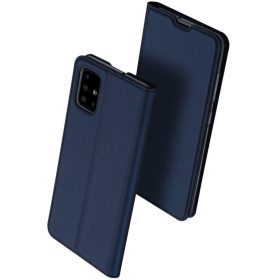   Samsung Galaxy S24 Ultra SM-S928, Oldalra nyíló tok, stand, Dux Ducis, sötétkék