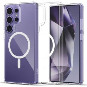   Samsung Galaxy S25 Ultra SM-S938, Műanyag hátlap védőtok + szilikon keret, Magsafe töltővel kompatibilis, FlexAir Hybrid Magsafe, átlátszó