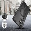 Samsung Galaxy S25 Ultra SM-S938, Műanyag hátlap védőtok + szilikon keret, közepesen ütésálló, Magsafe töltővel kompatibilis, fényes keret, Magflex Magsafe, átlátszó/fekete
