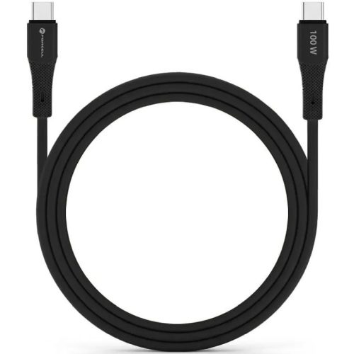 USB Type-C töltő- és adatkábel, USB Type-C, 100 cm, 5000 mA, 100W, törésgátlóval, gyorstöltés, PD, QC 4.0, Forcell F-Energy C347, fekete